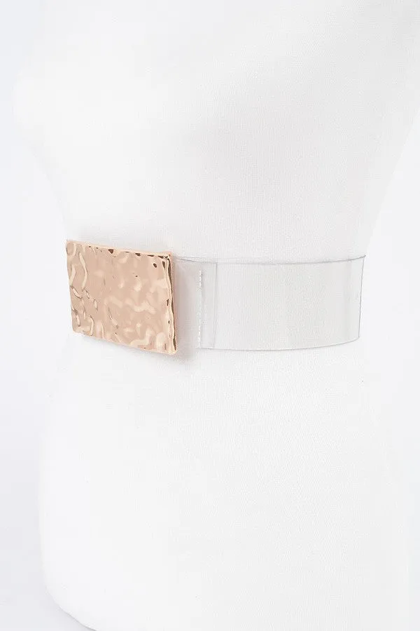 121224 Vintage Metal Buckle Clear Plus Size Belt