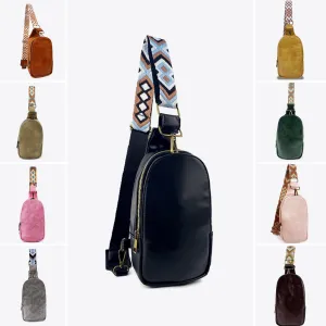 Adjustable Strap PU Leather Sling Bag