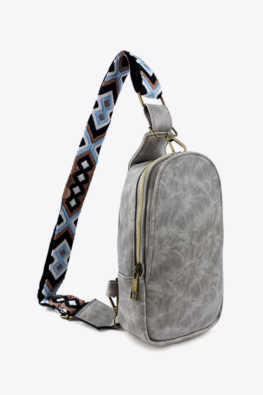 Adjustable Strap PU Leather Sling Bag