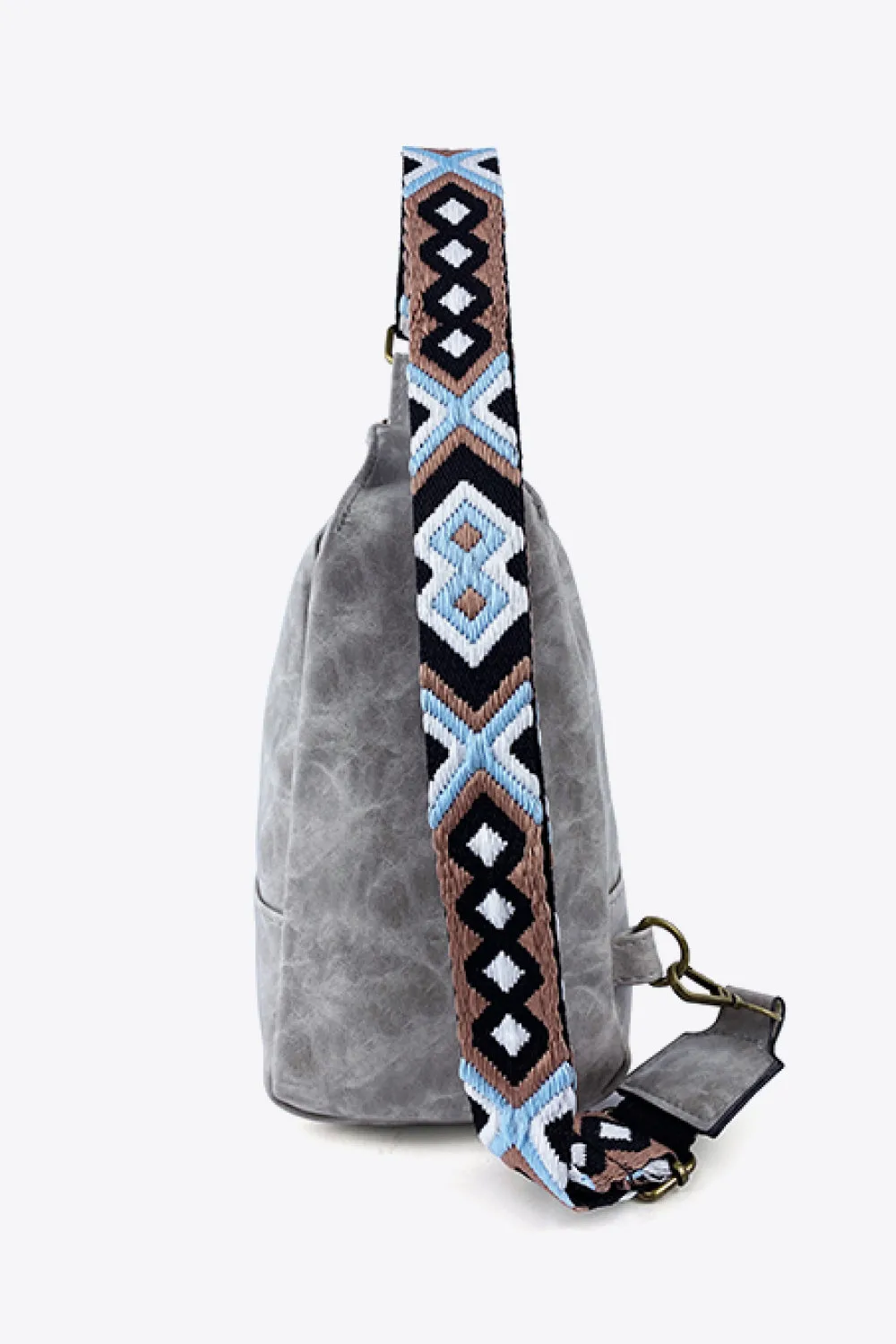 Adjustable Strap PU Leather Sling Bag