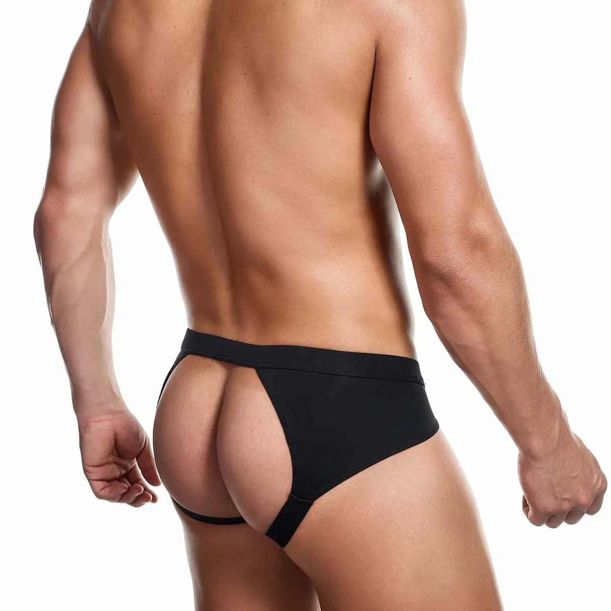 Alexx Underwear Adore Leopard Jockstrap Black