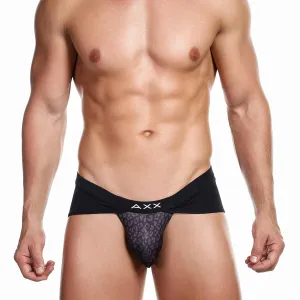 Alexx Underwear Adore Leopard Jockstrap Black