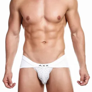 Alexx Underwear Adore Leopard Jockstrap White