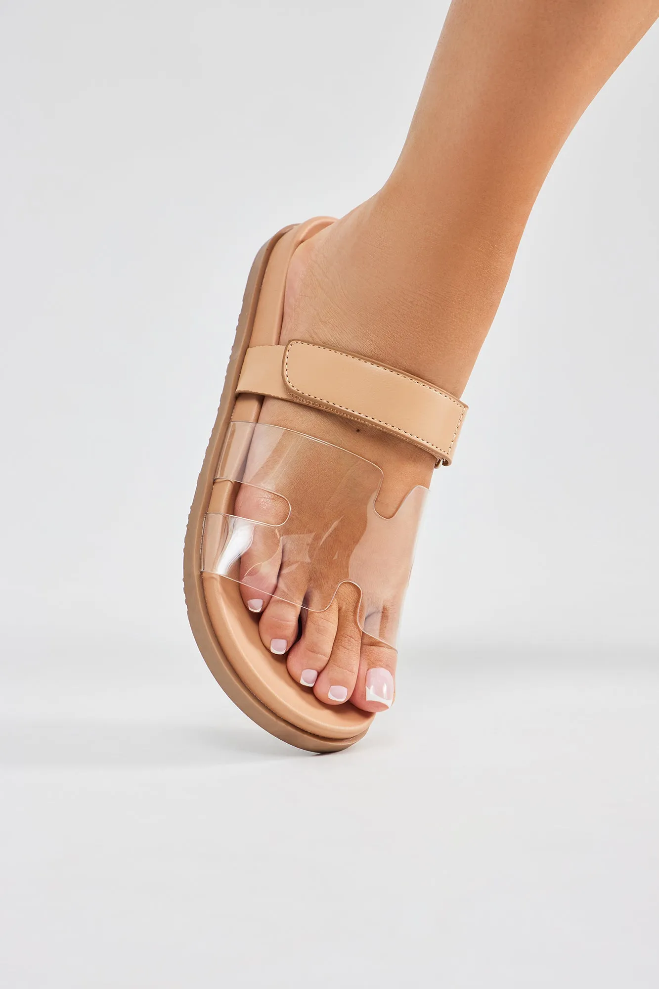 Ayana Clear Casual Slides - Beige