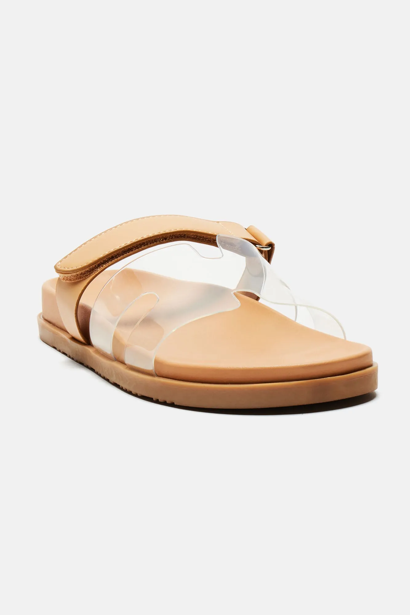 Ayana Clear Casual Slides - Beige