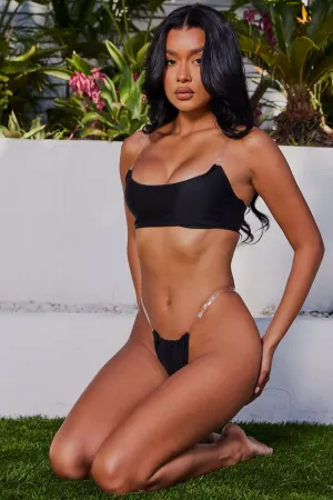 Beachy Flings 2 Piece PVC Strap Bikini - Black