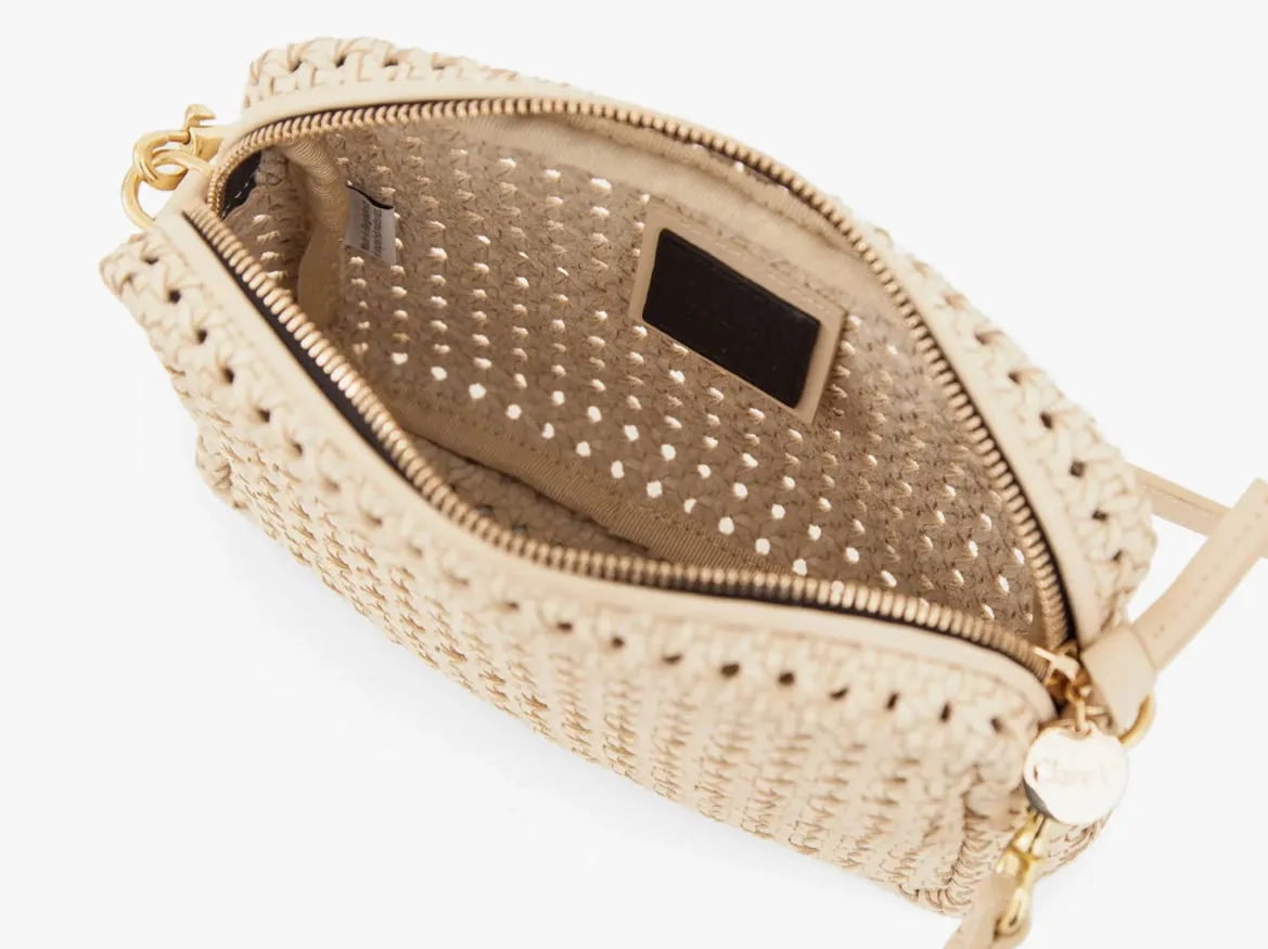 Cream Woven Rattan Crossbody