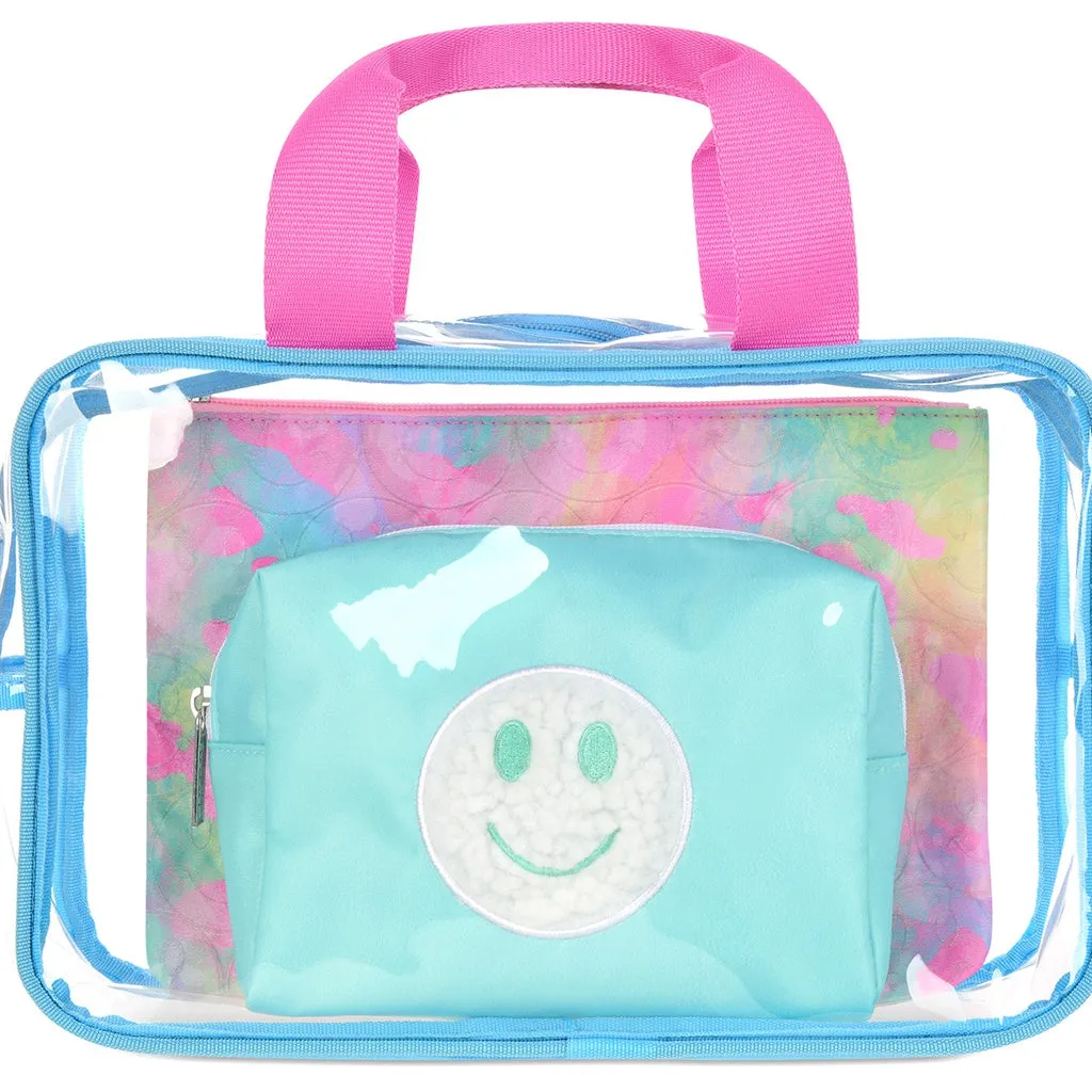 IScream Happy Tie Dye Cosmetic Bag Trio