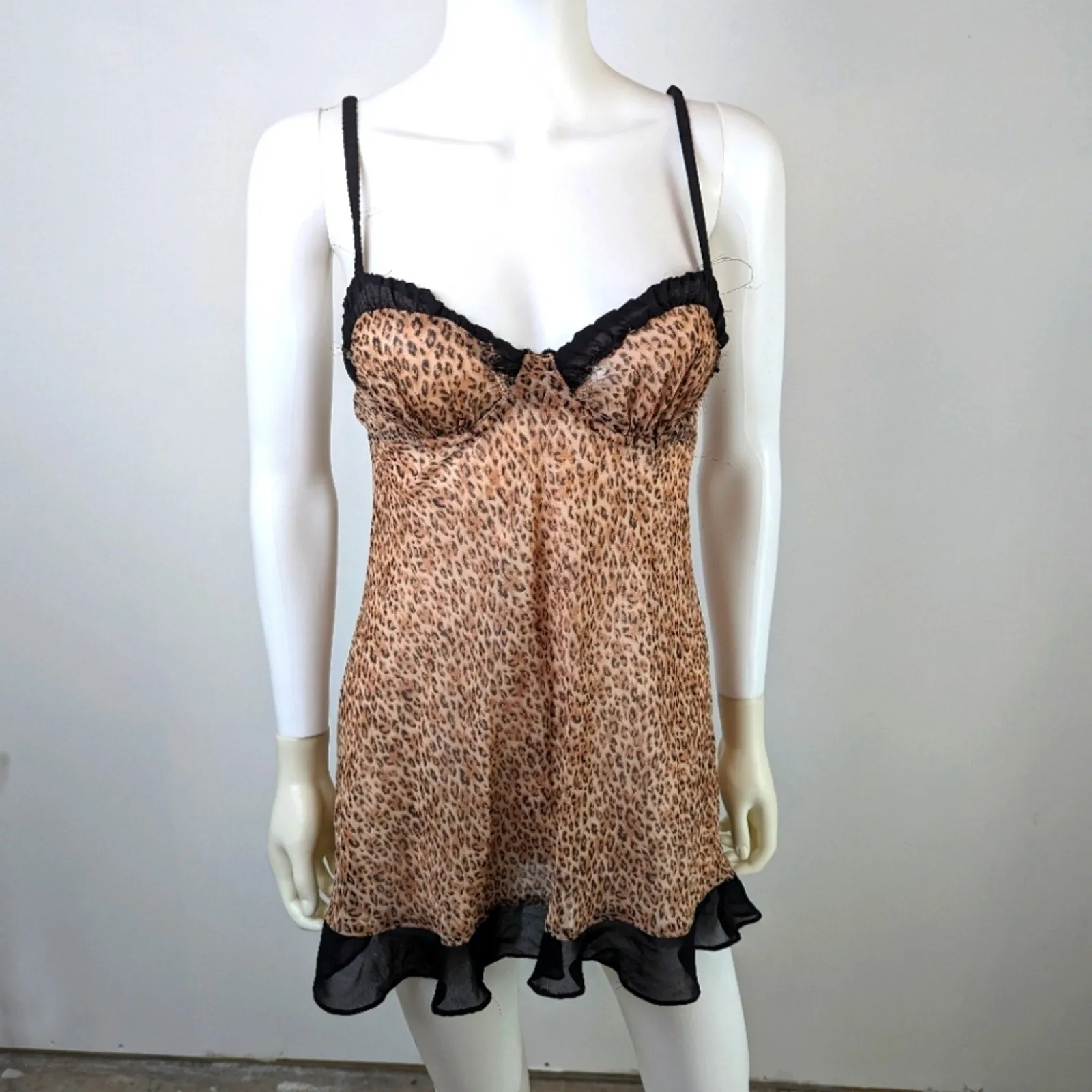 Leopard Print Babydoll Nightie S