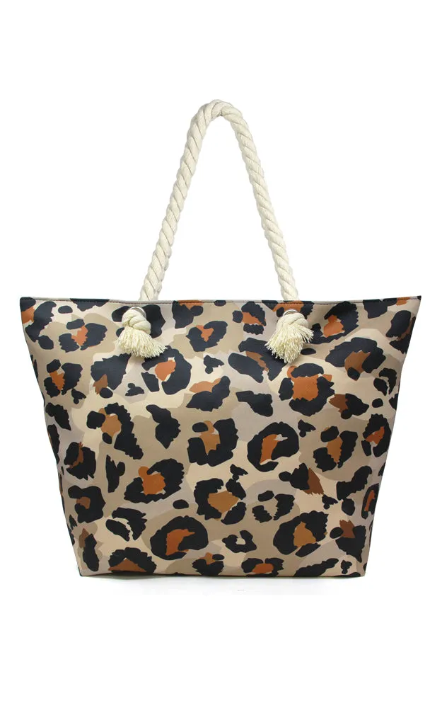 LOA340 Leopard Printed Beach Bag