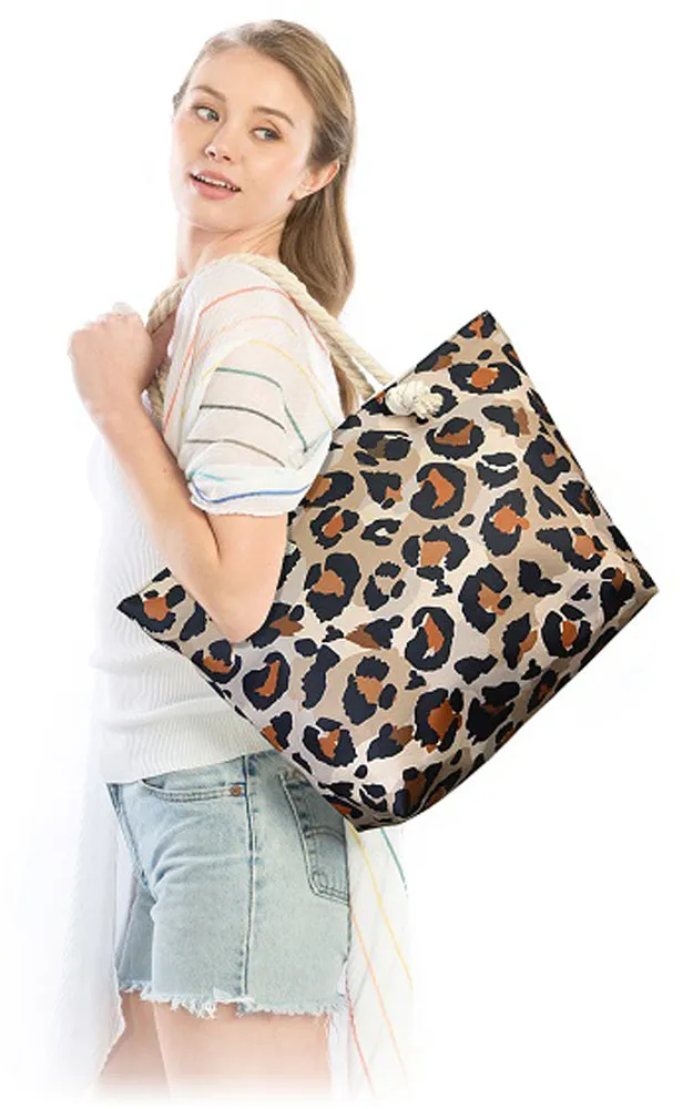 LOA340 Leopard Printed Beach Bag