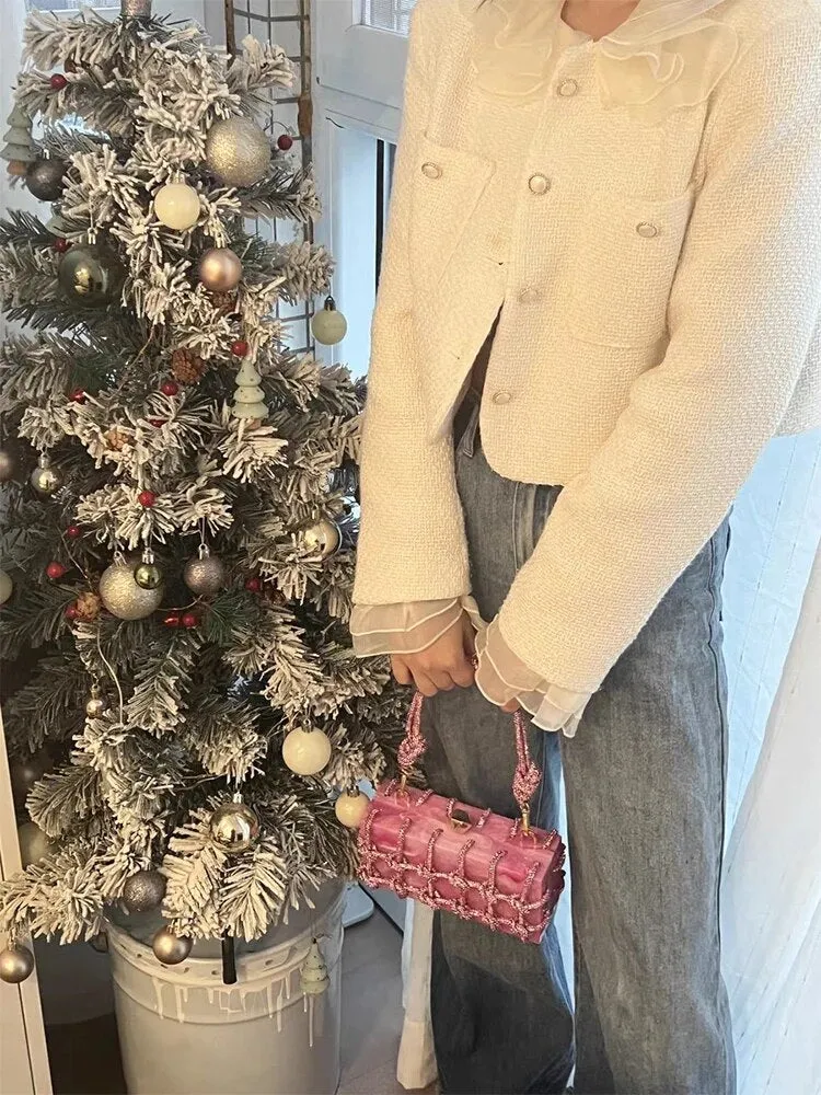 Luxury Rhinestone Marble Bag