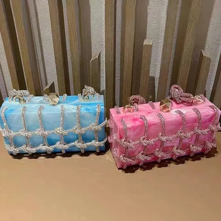 Luxury Rhinestone Marble Bag
