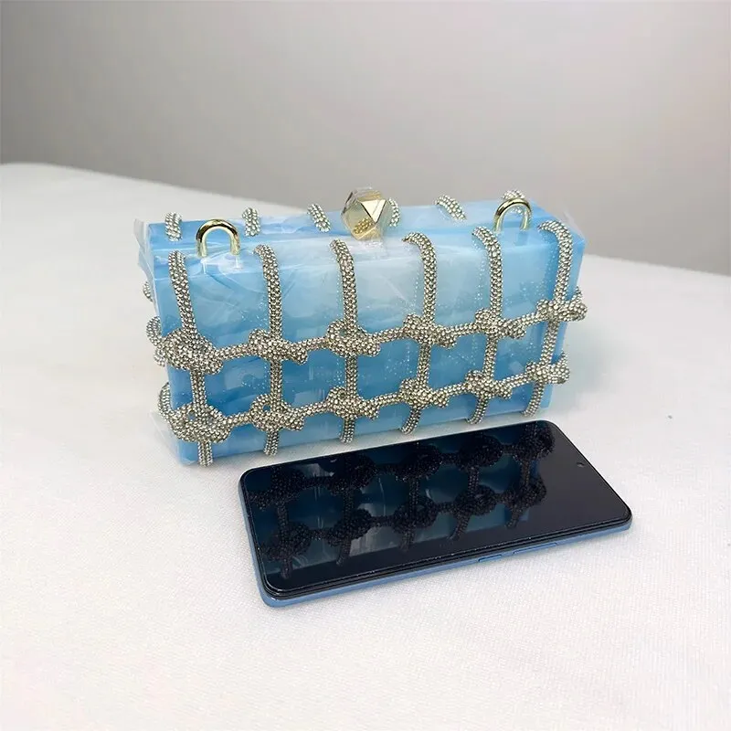 Luxury Rhinestone Marble Bag