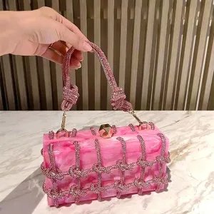 Luxury Rhinestone Marble Bag