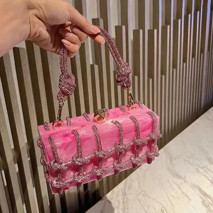 Luxury Rhinestone Marble Bag