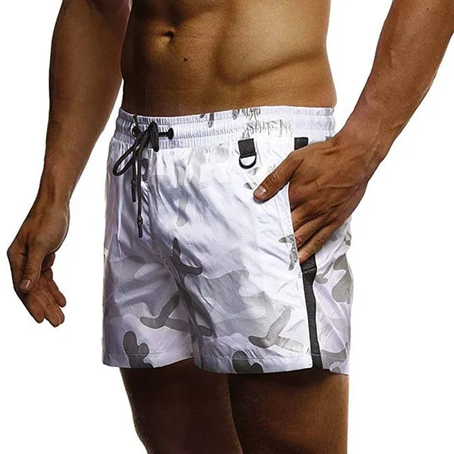 Men Camouflage Pattern Beach Shorts