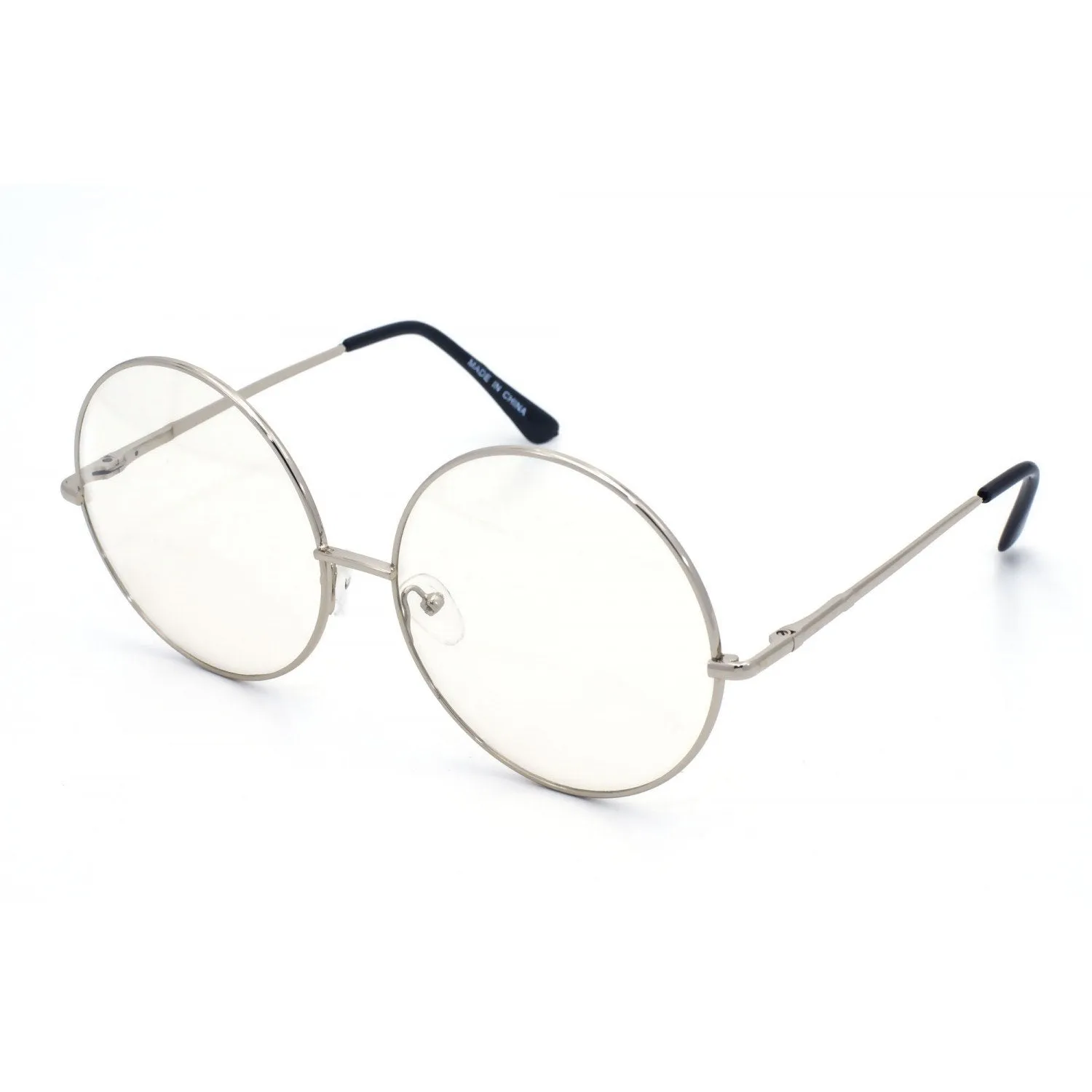 Metal Round Glasses with Clear Lens