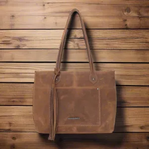 Montana West Genuine Leather Wide Tote