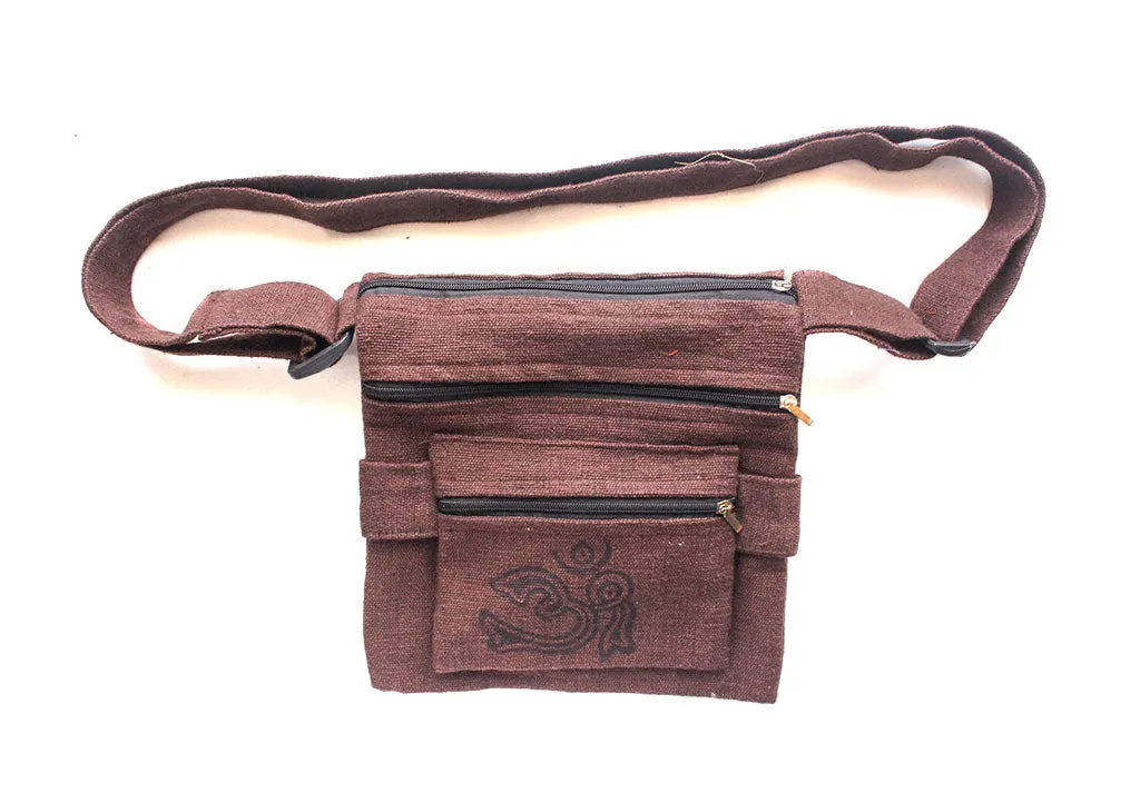Om Printed Cotton Zipper Cross Body Bag