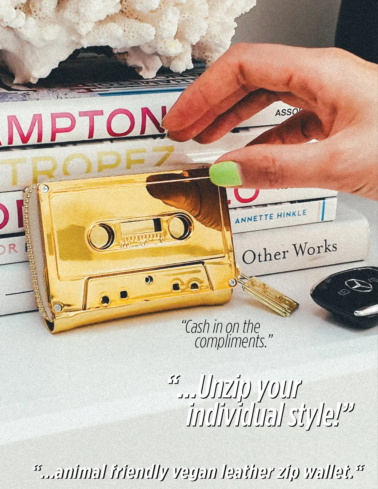 Retro Cassette Wallet | Gold Chrome